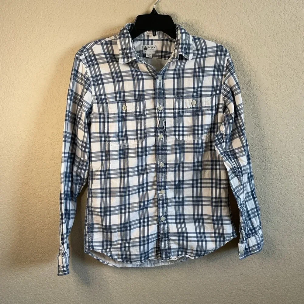 J Crew Mens Tailored Fit Washed Casual 100% Cotton Button Down Shirt Size Medium